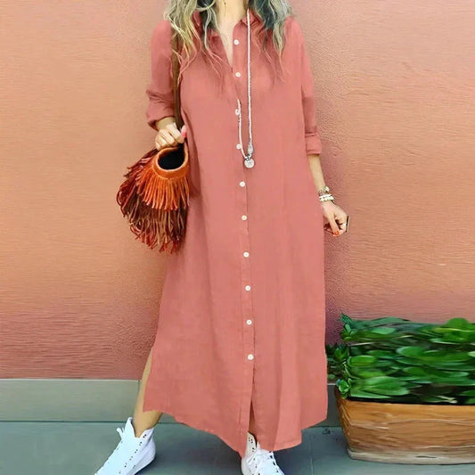 Long Summer Shirt Dress - Vellah