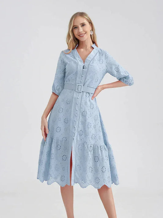 Laise Midi Loose Summer Dress - Vellah