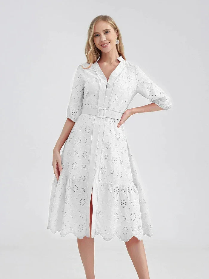 Laise Midi Loose Summer Dress - Vellah